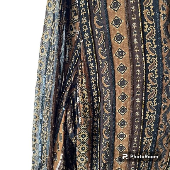 Veronica Beard Borrelli Brown Beaded Maxi Dress - Size 2 - Picture 4 of 7